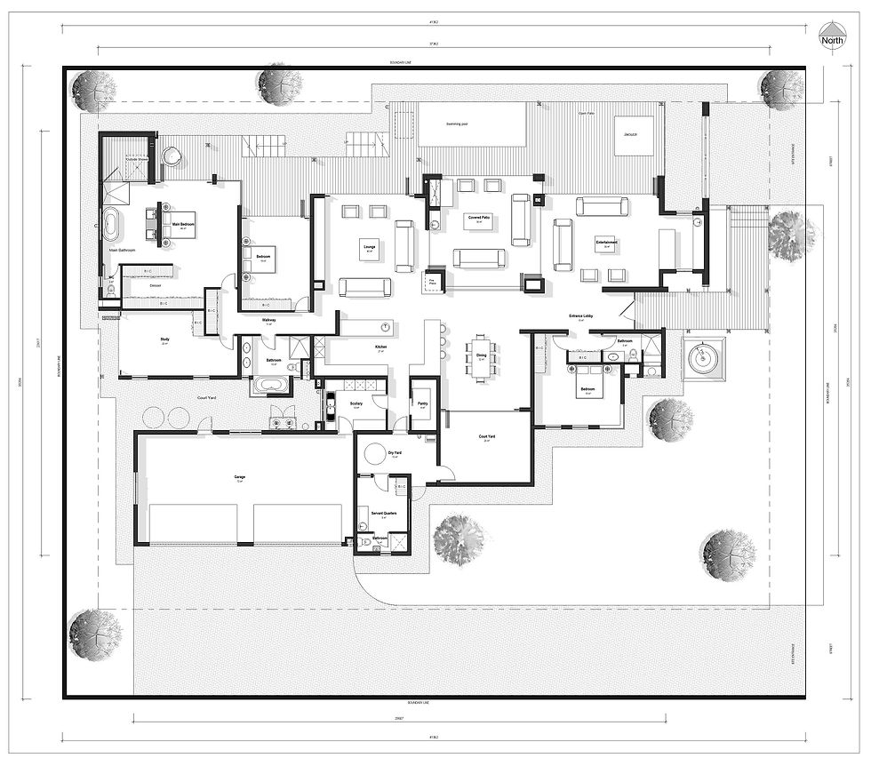 Single Storey modern style home with basement and pool and deck area for viewing and entertainment needs