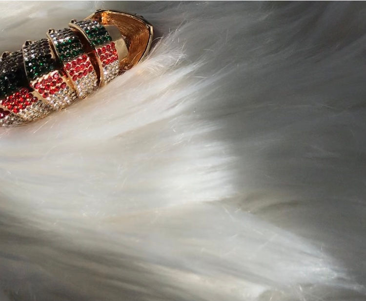 Thumbnail: Rhinestoned Full finger Armour Ring
