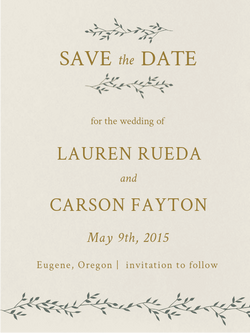 DANCING IVY SAVE THE DATE GOLD