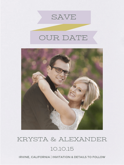 BANNER YEAR SAVE THE DATE LAVENDER