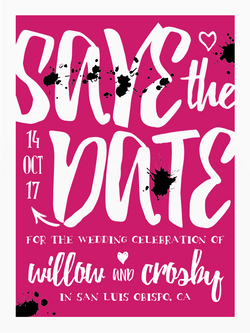 A HANDLETTERED BASH SAVE THE DATE