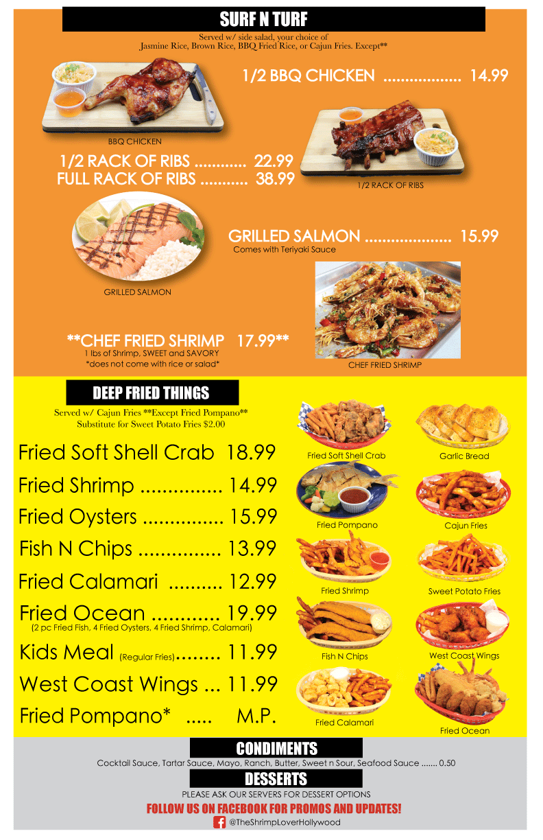 Shrimp menu 2024
