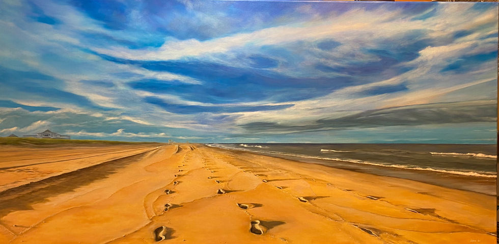 Evening Walk - 24x48 oil on canvas