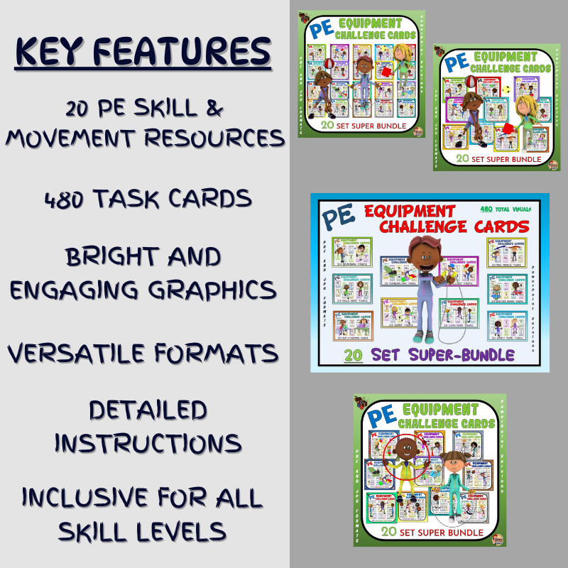 Thumbnail: PE Activities Using Gym Equipment - 20 Resource Skill & Movement Super Bundle