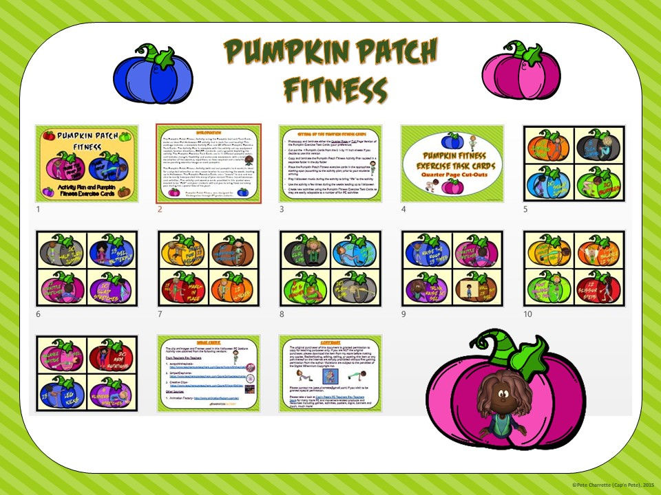 Thumbnail: Pumpkin Patch Fitness- Activity Plan and Pumpkin Exercise Task Cards