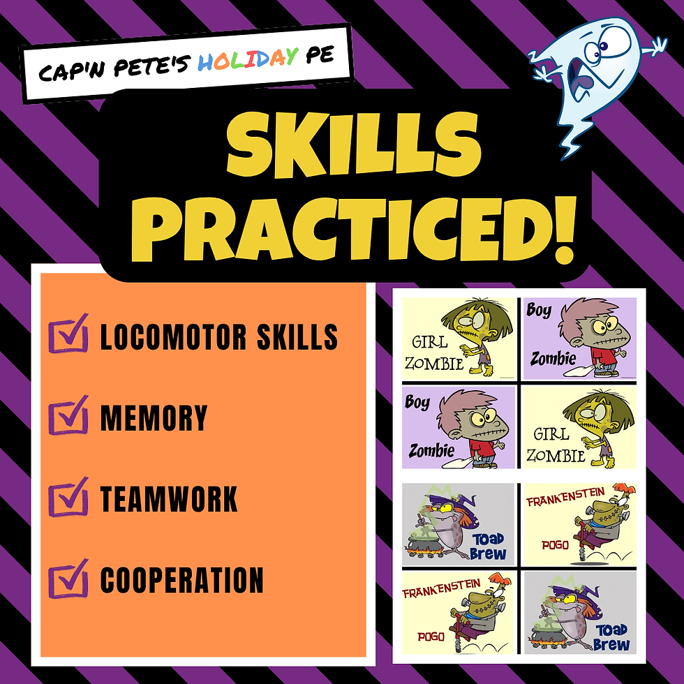 Thumbnail: Halloween PE Memory Game - Concentration Matching Cards Locomotor Activity K-5