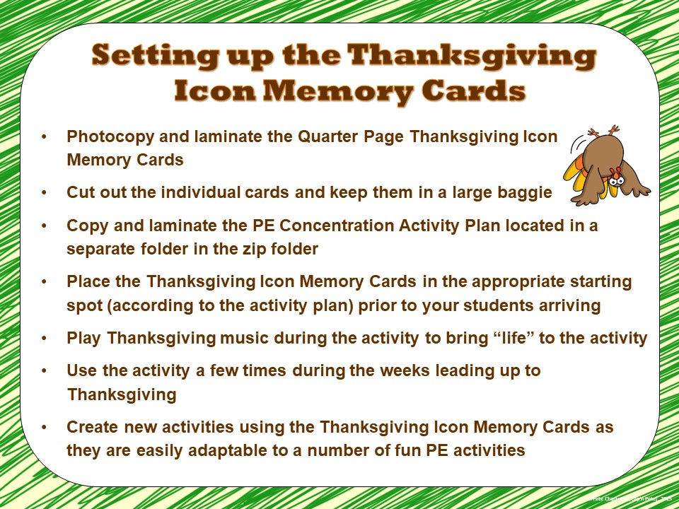 Thumbnail: PE Concentration: Thanksgiving Version- Activity Plan with 30 Matching Cards