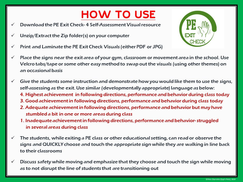 Thumbnail: PE Exit Check- 4 Self-Assessment Visuals- Baseball Version