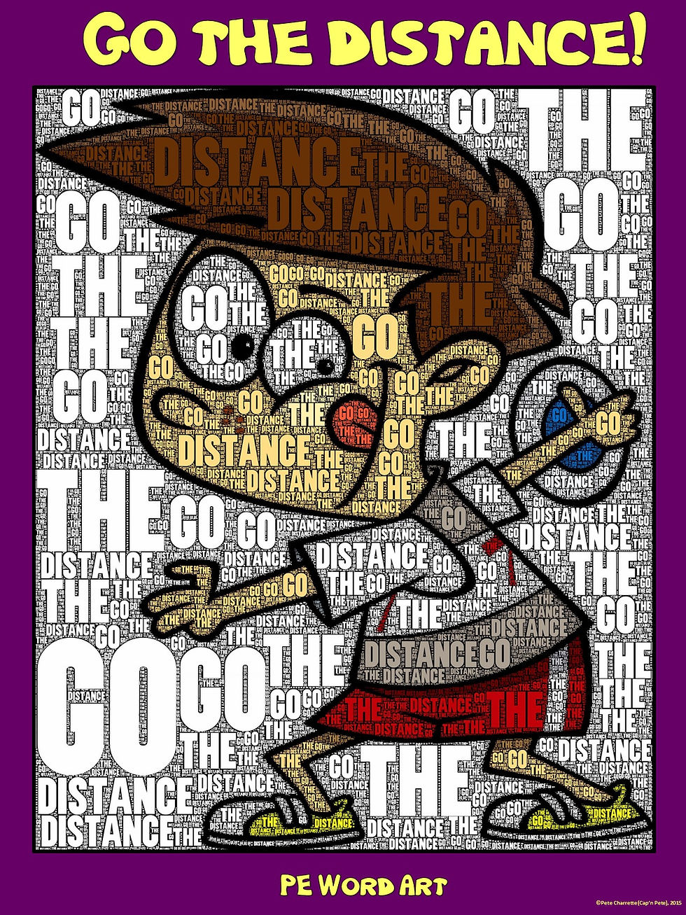 Thumbnail: PE Word Art Poster: "Go the Distance"