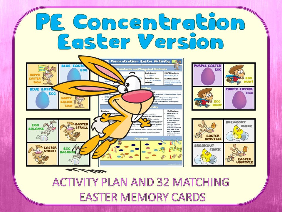 Thumbnail: PE Concentration: Easter Version- Activity Plan with 32 Matching Cards