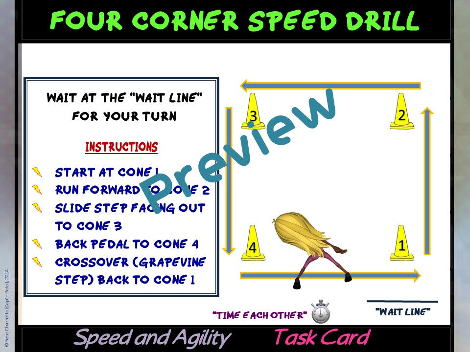 Thumbnail: Fitness Circuit Task Cards: Speed and Agility