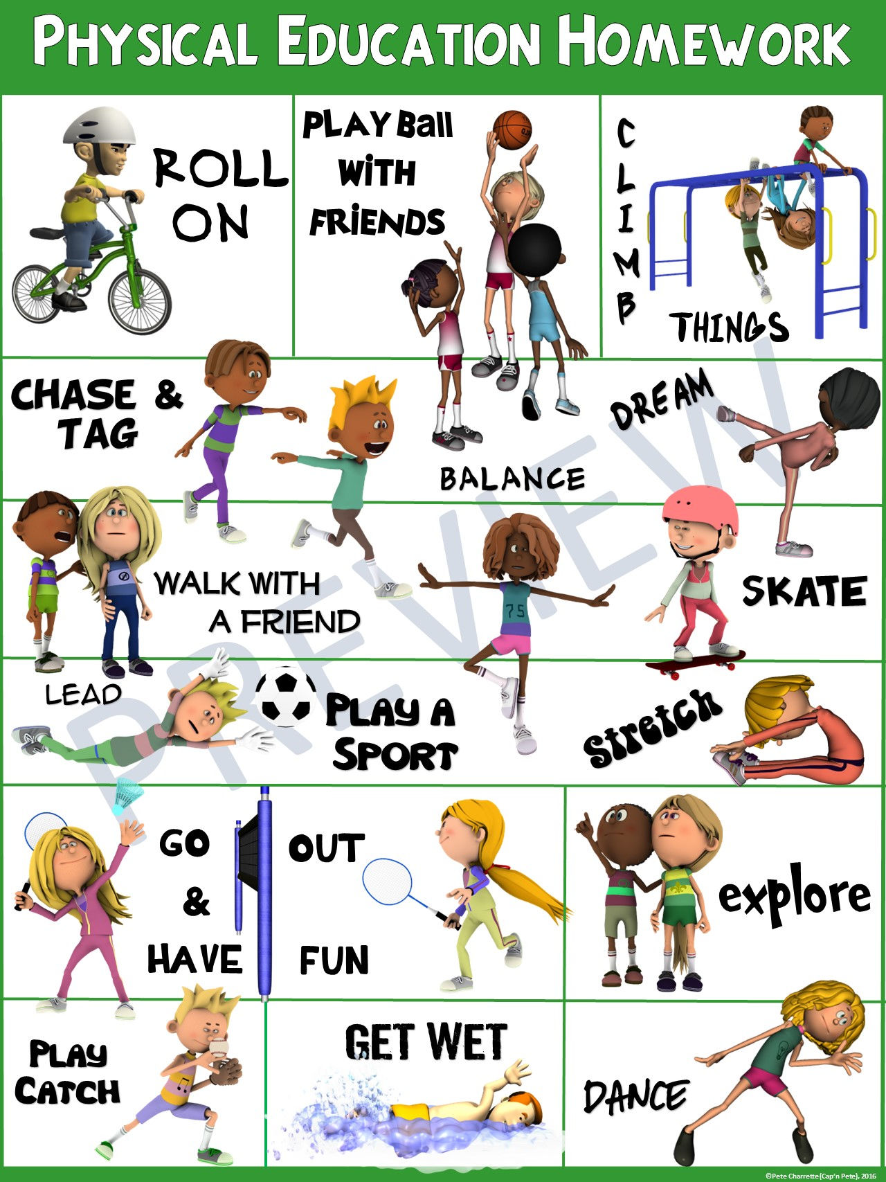 PE Poster: Physical Education Homework