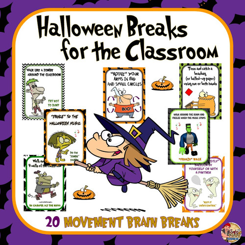 Halloween Breaks for the Classroom 20 Movement Breaks capnpetespowerpe