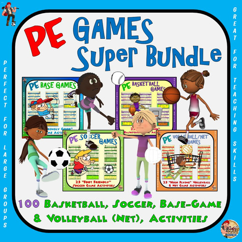 PE Games Super Bundle Basketball, Soccer, Net, Disc, Base & Small