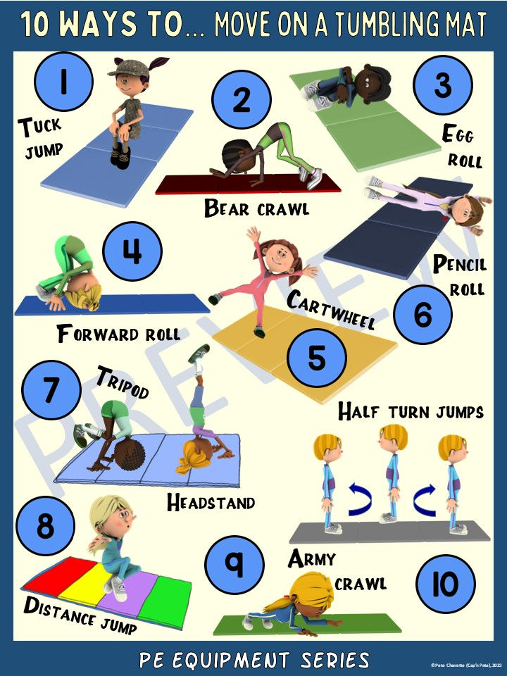 Thumbnail: 10 WAYS TO… Move on a Tumbling Mat: PE Equipment Visual Series