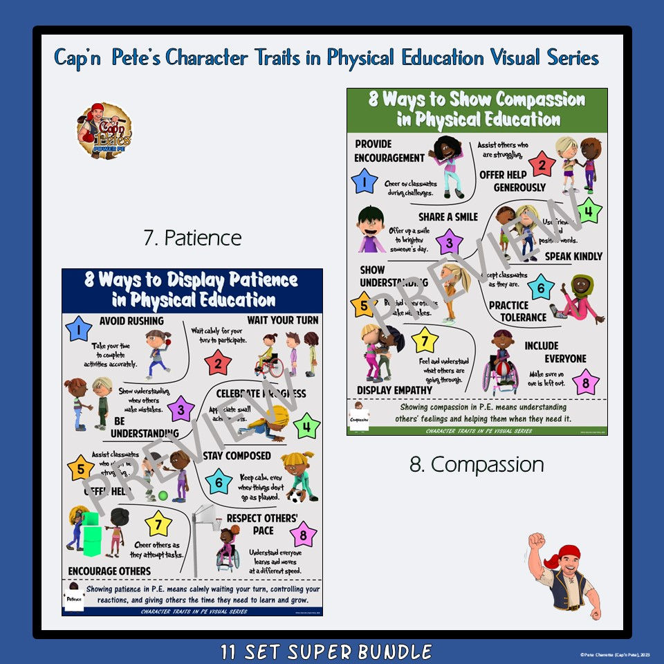 Thumbnail: PE Posters: Character Traits in Physical Education Series - 11 Set Super Bundle