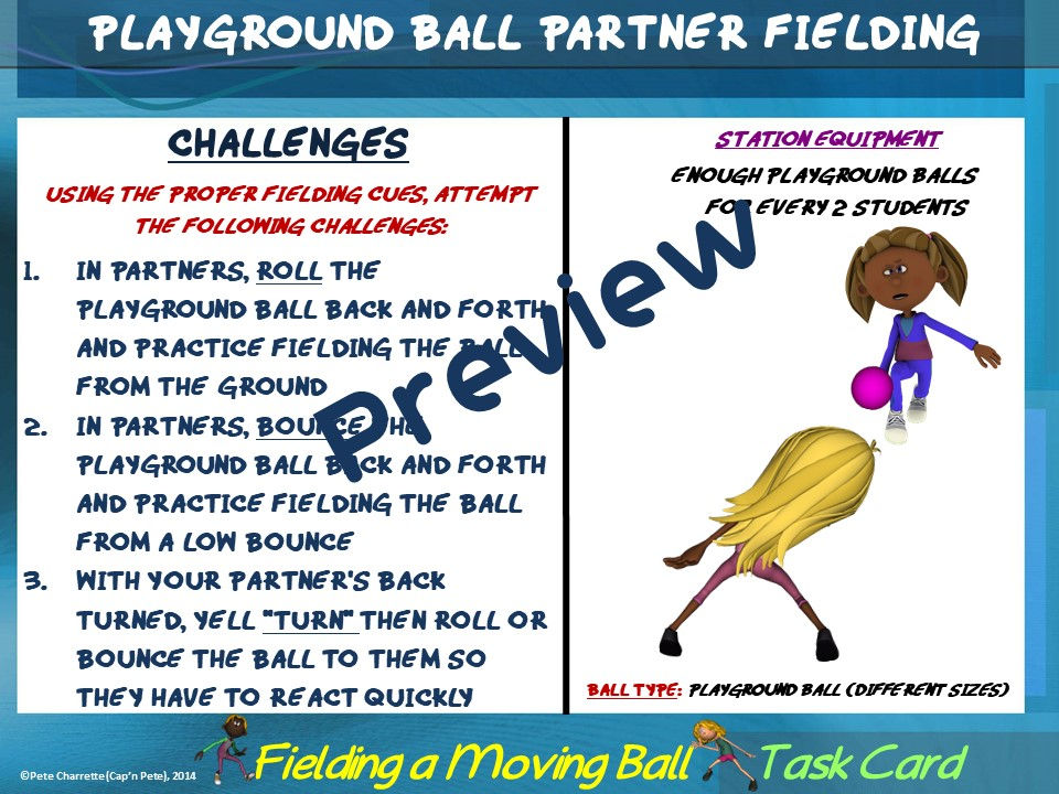 Thumbnail: PE Skill Stations and Task Cards- Catching and Fielding
