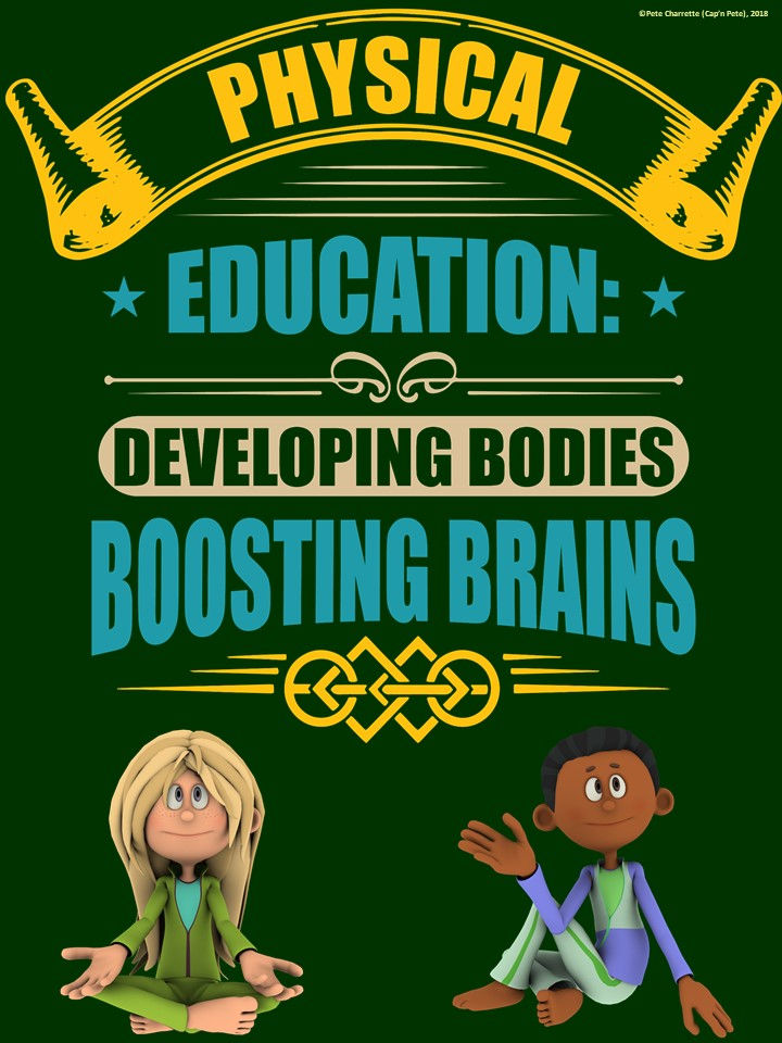 Thumbnail: PE Advocacy Poster: Physical Education- Developing Bodies…Boosting Brains