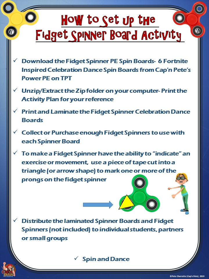 Thumbnail: Fidget Spinner PE Spin Boards- 8 Fortnite Inspired Celebration Dance Spin Boards