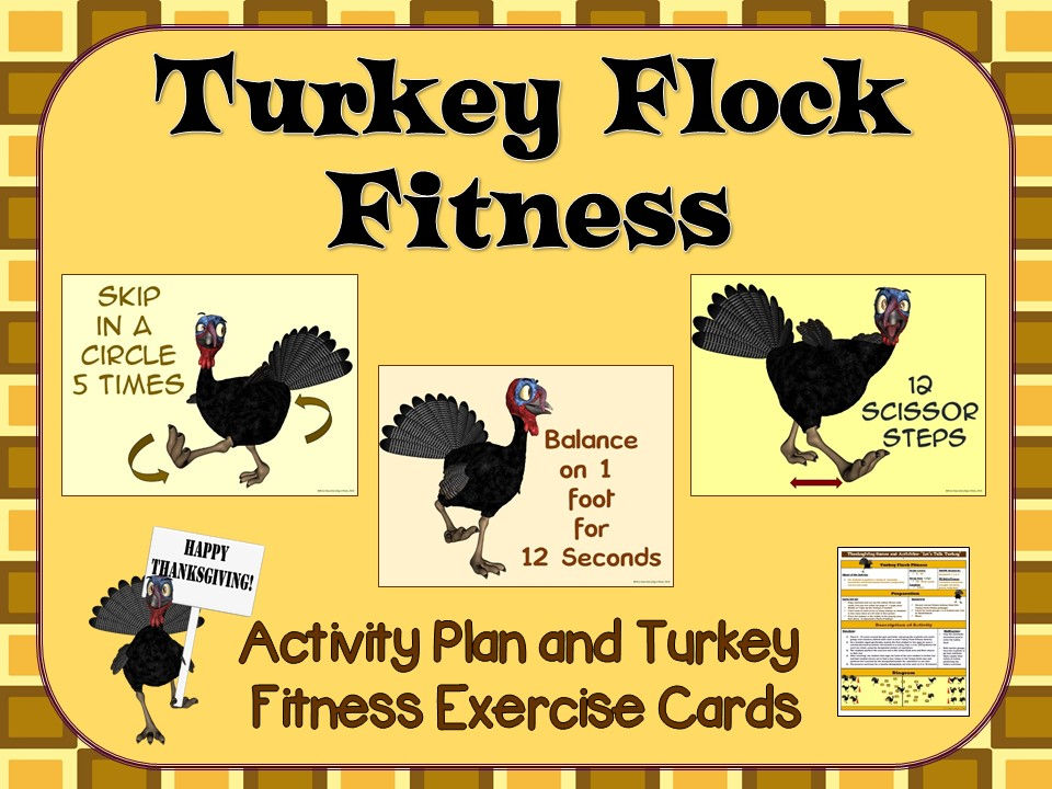 Thumbnail: Turkey Flock Fitness- Activity Plan and Turkey Exercise Task Cards
