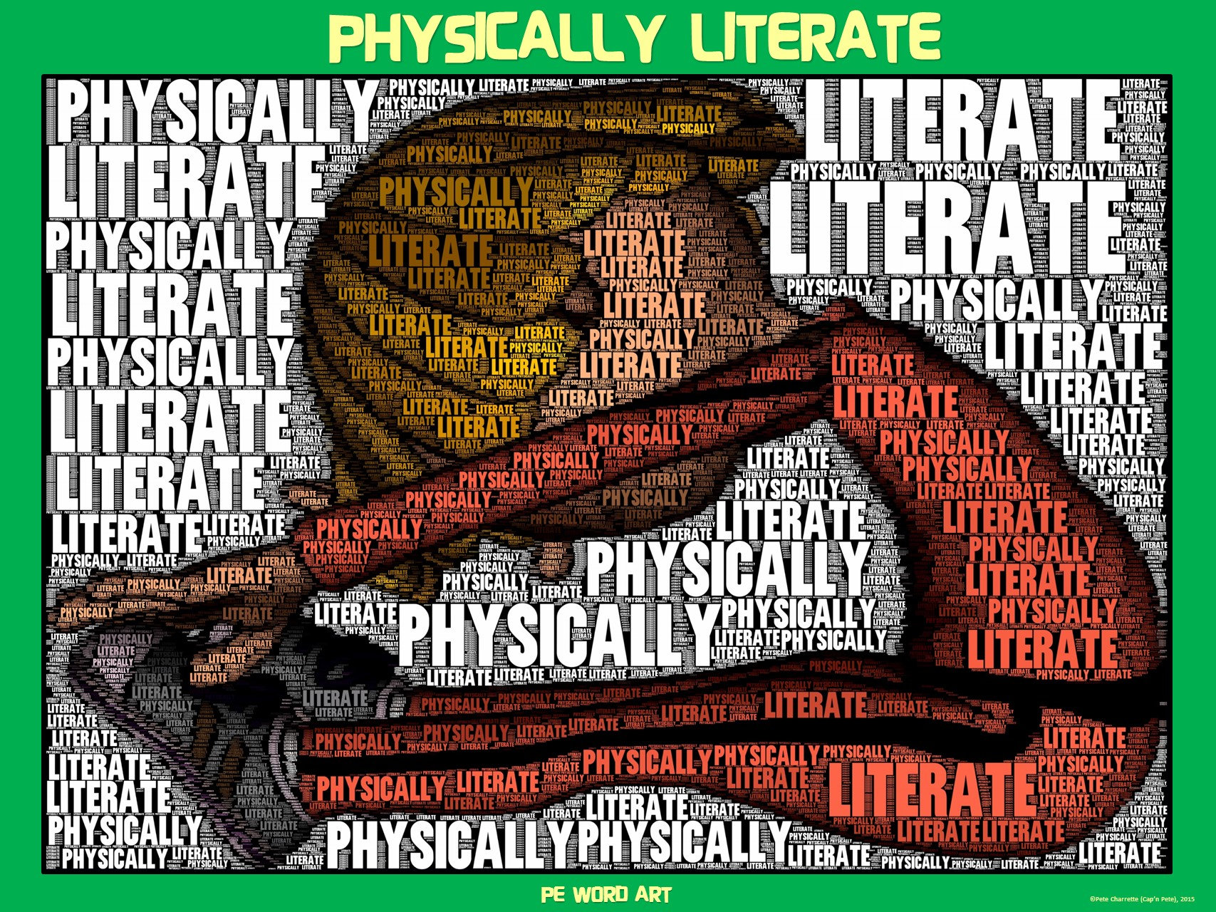 PE Word Art Poster "Physically Literate" capnpetespowerpe