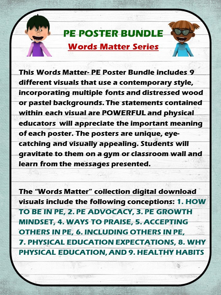Thumbnail: PE Poster Bundle: Words Matter Series - 9 Visual Set