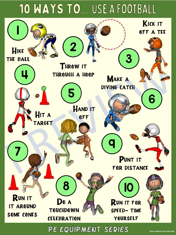 Thumbnail: 10 Ways to Use a Football: PE Equipment Visual Series