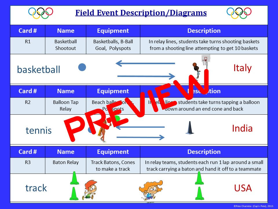 Thumbnail: Olympic Field Day Event Cards- 50 Olympic-Themed Field Day Events
