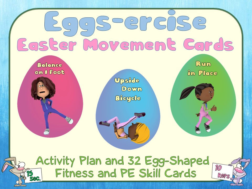 Thumbnail: Eggs-ercise Movement- Activity Plan and 32 Easter Egg-Shaped Exercise Cards