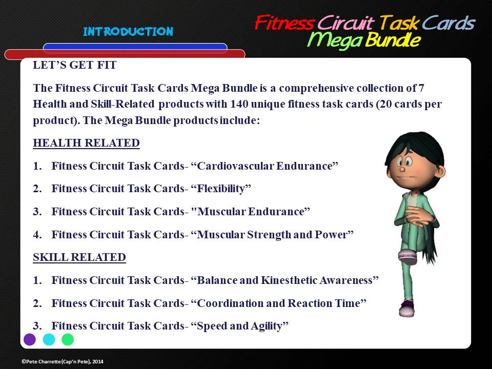 Thumbnail: Fitness Circuit Task Cards: Health & Skill Related Components- 7 Set Mega-Bundle