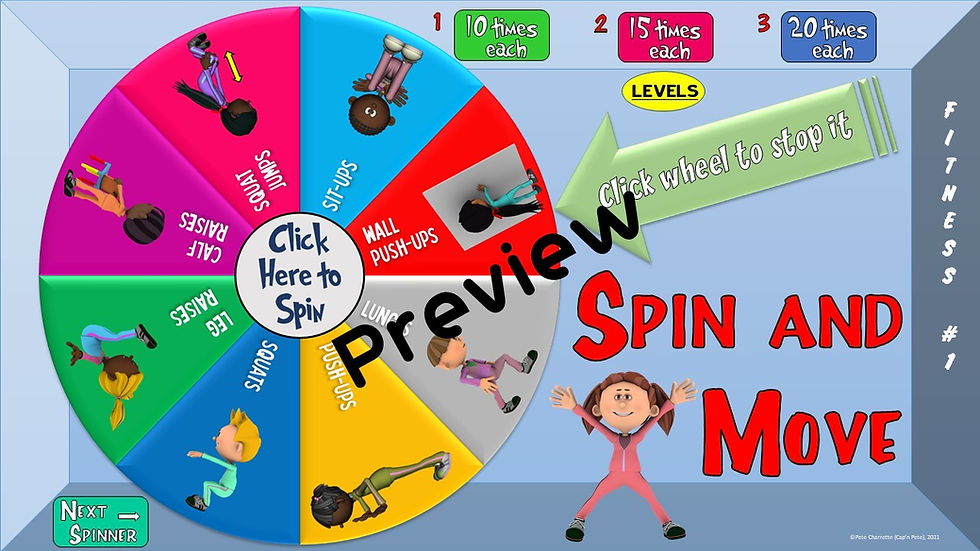 Thumbnail: PE Spin and Move- Fitness Edition: 8 Spinning Wheels for Engaging Movement