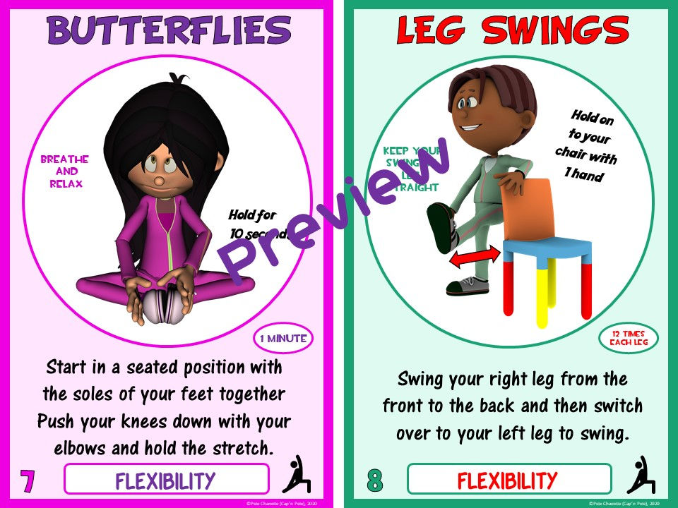 Thumbnail: PE Component of Fitness Task Cards: 24 Flexibility Movements- Distance Learning