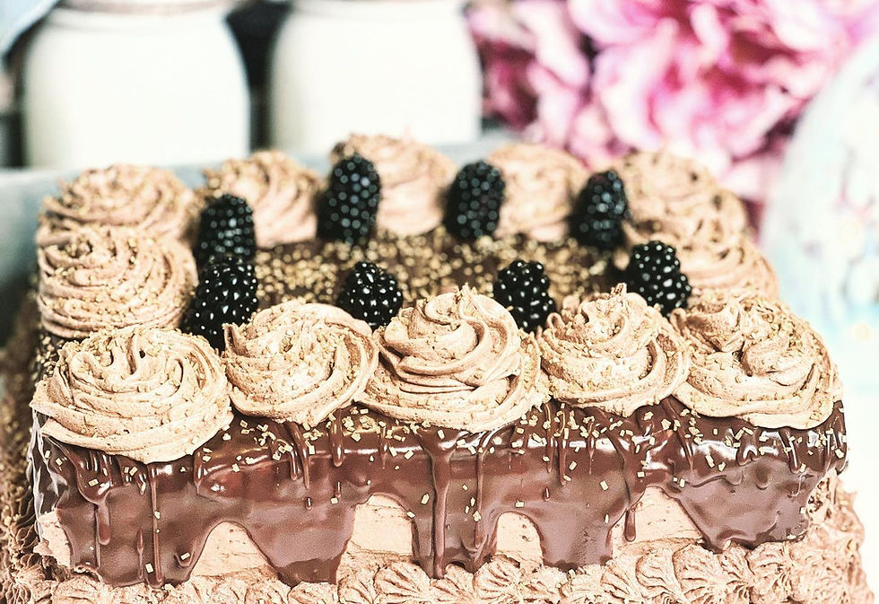 Thumbnail: Romanian Blackberry Rum Chocolate Sponge Cakes (Amandine)