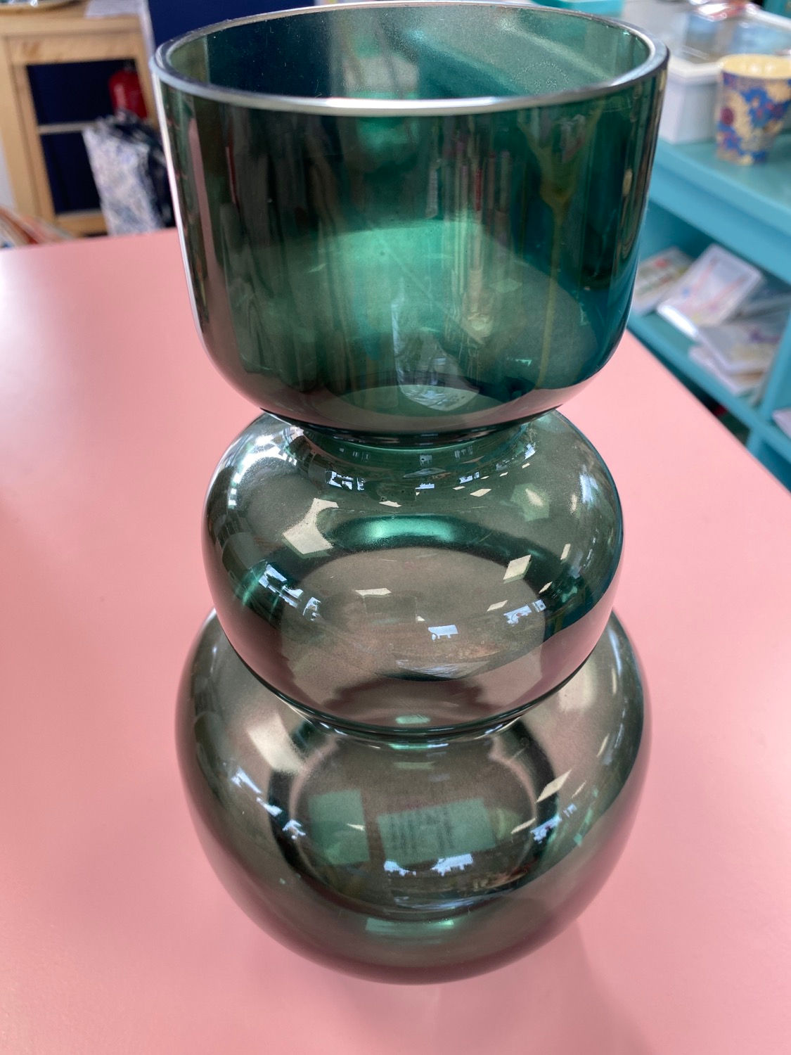 Vase verre vert 