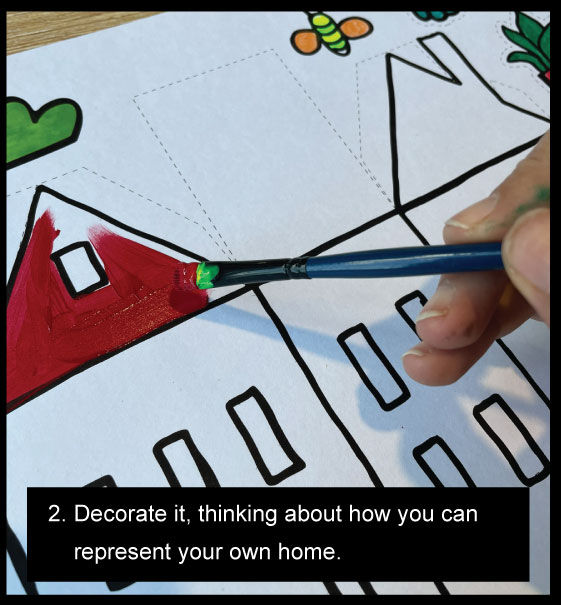 Thumbnail: Digital House Template for Coloring & Decorating and buld in 3D