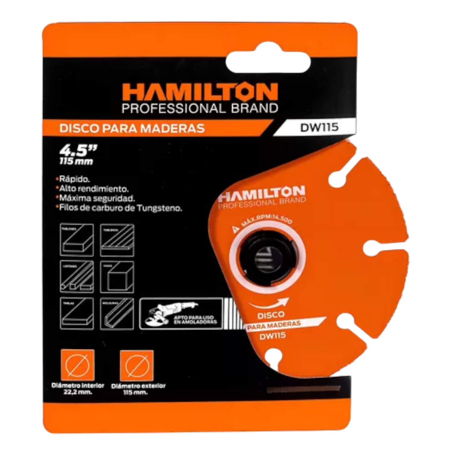 Disco p/madera-pvc 115 Hamilton DW115