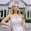Thumbnail: evie stella york bridal studio lace plain crepe fitted straps square neckline