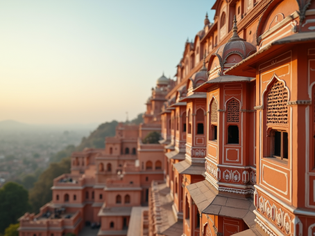 A fort in Jaipur on a warm Sunny evening.