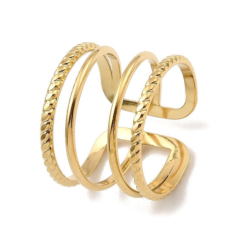 bague dorée ajustable 4 anneaux