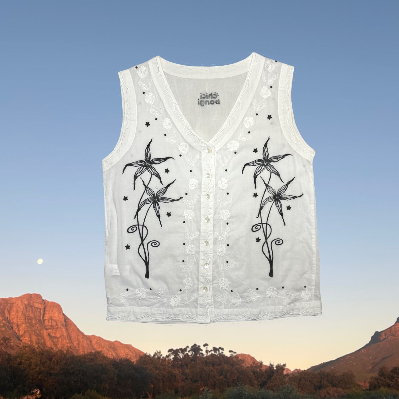 Two Twinkling Orchids Vintage Top
