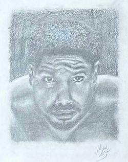 Graphite Portrait Drawing of Michael B Jordan