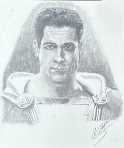 Portrait of Zachary Levi as Shazam