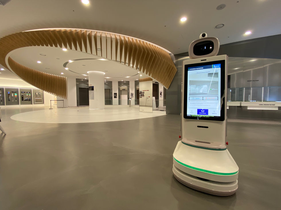 현대엘레베이터 로봇 연동형 Wayfinding 길안내 키오스크