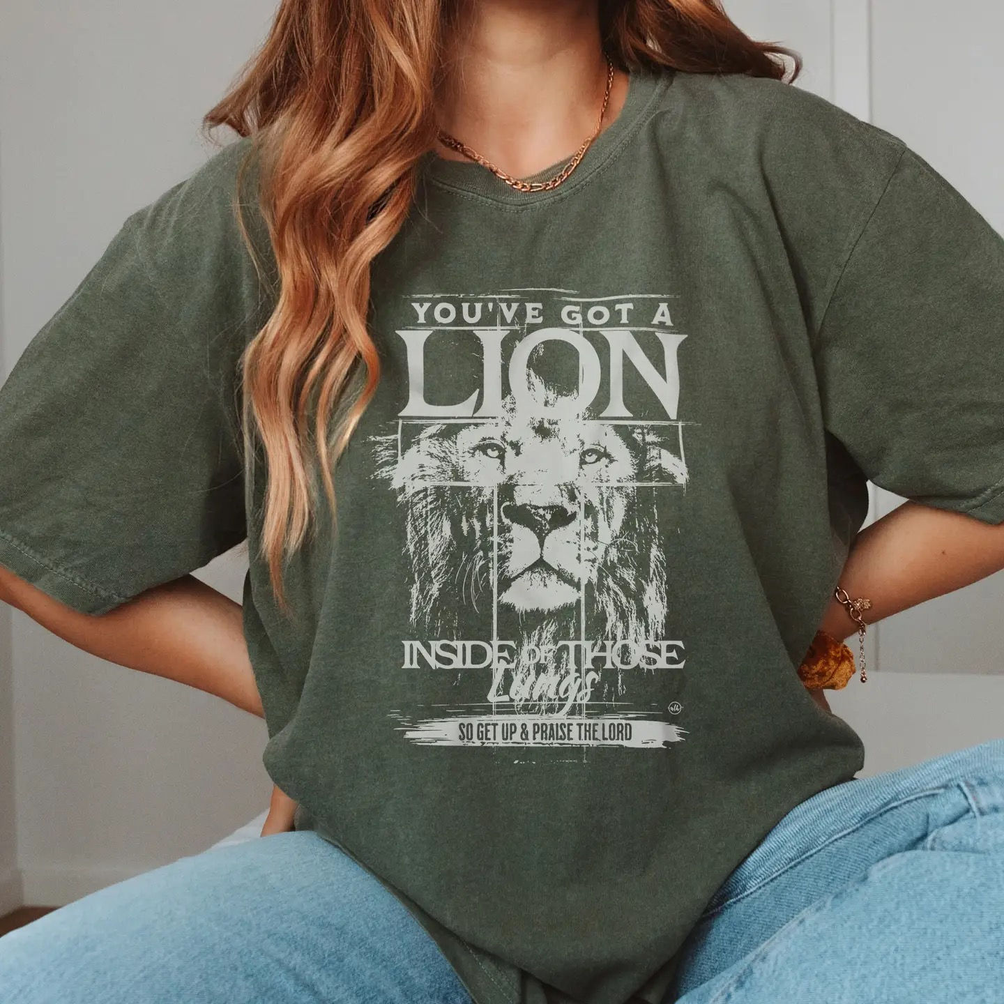 Lion Inside Those Lungs Moss Tee