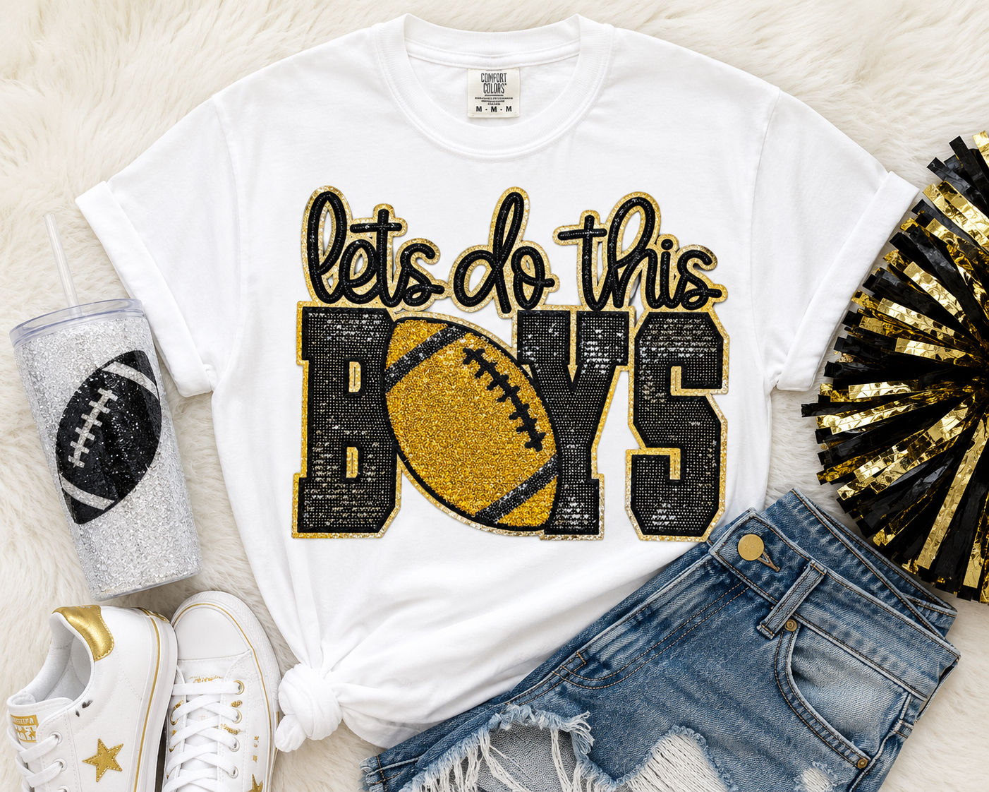 Let's DO This Black/Gold- Boujee Bling - Sequin Tee