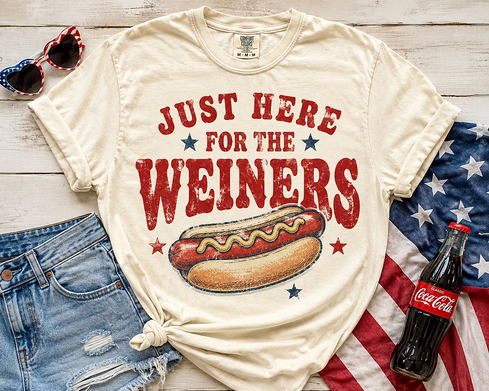 Thumbnail: Just Here For The Weiners – Comfort Colors Ivory Tee