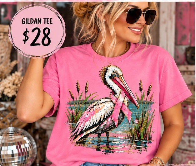 Pelican Ribbon | Breast Cancer Awareness Graphic Tee & Sweatshirt