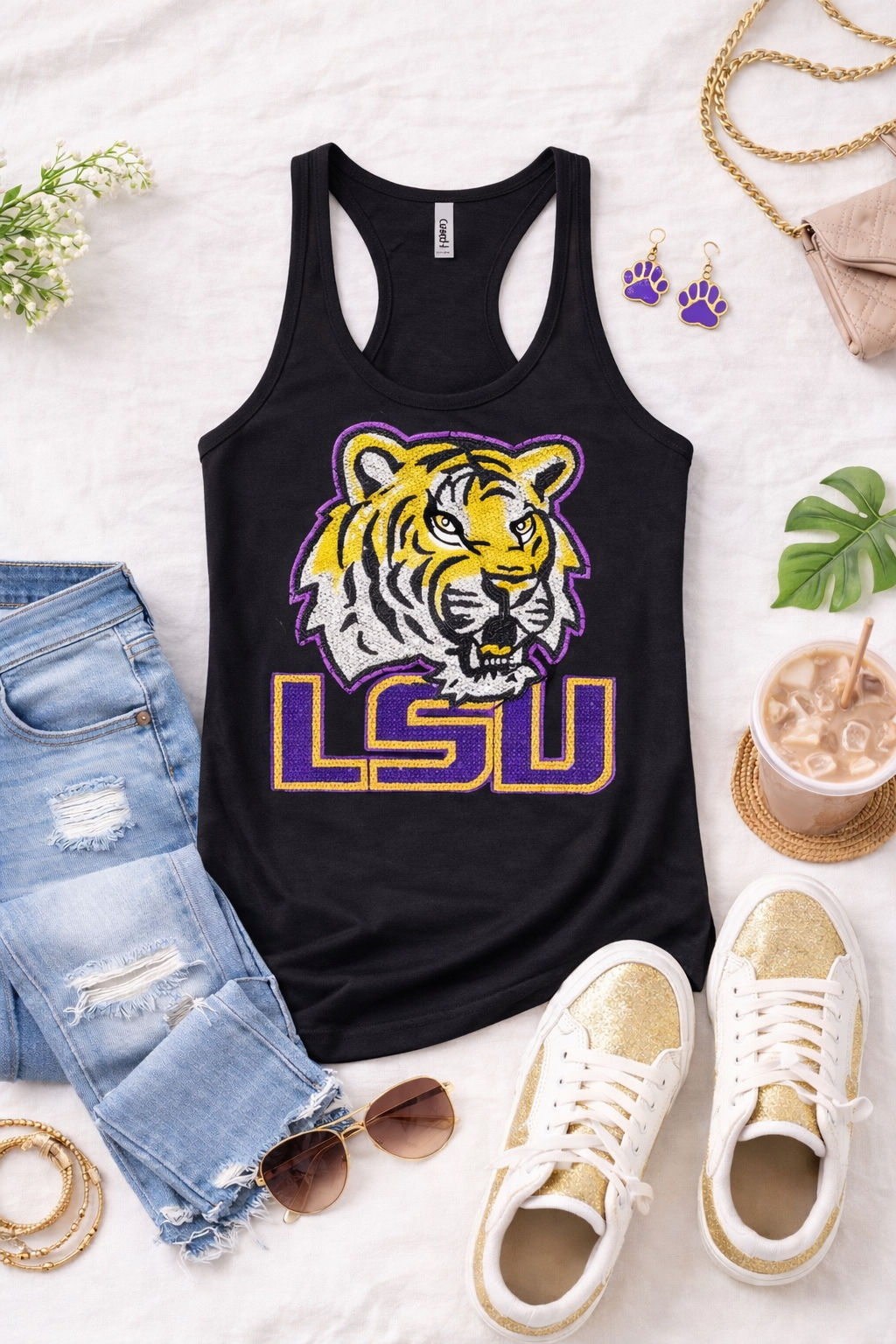 Gameday Tiger Sequin Racerback Tank