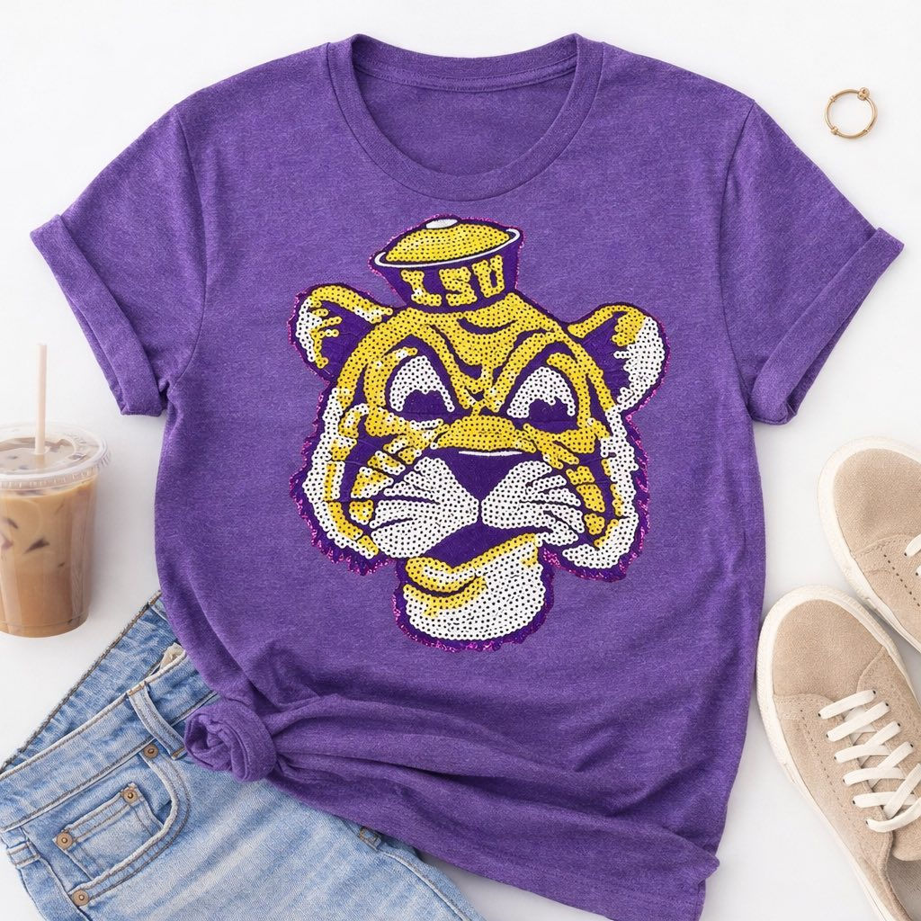 Retro Tiger Sequin Tee