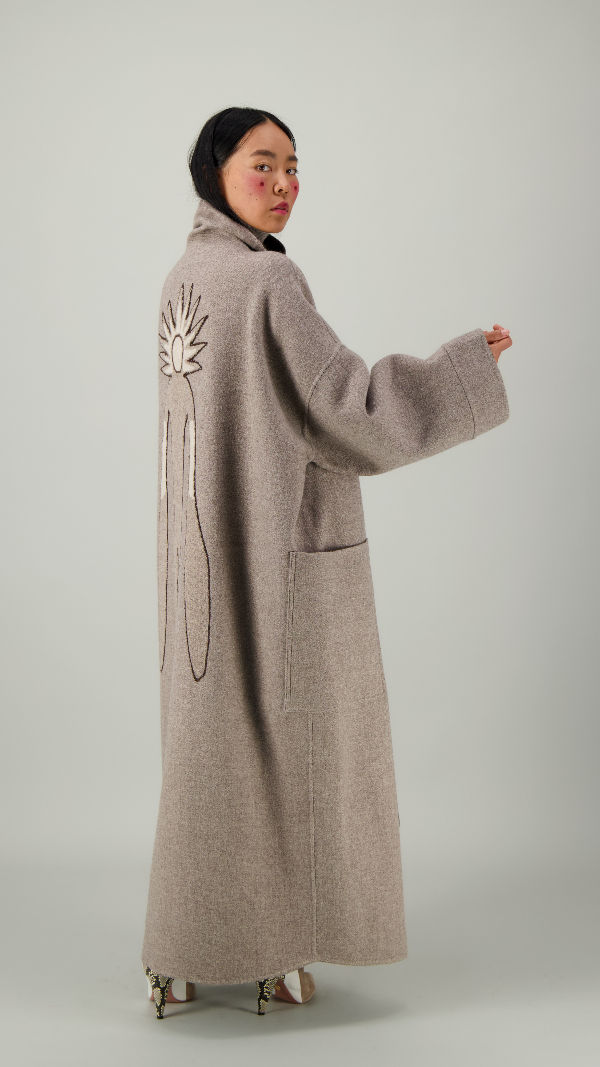 Miniature : Manteau "Ulguii" oversize enveloppant, 100% yakshmere